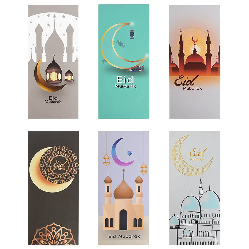 6Pcs Eid Mubarak Money Envelopes