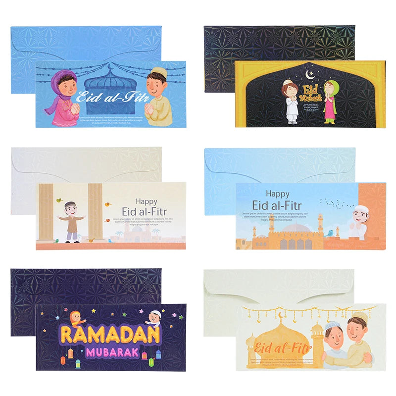6Pcs Eid Mubarak Money Envelopes