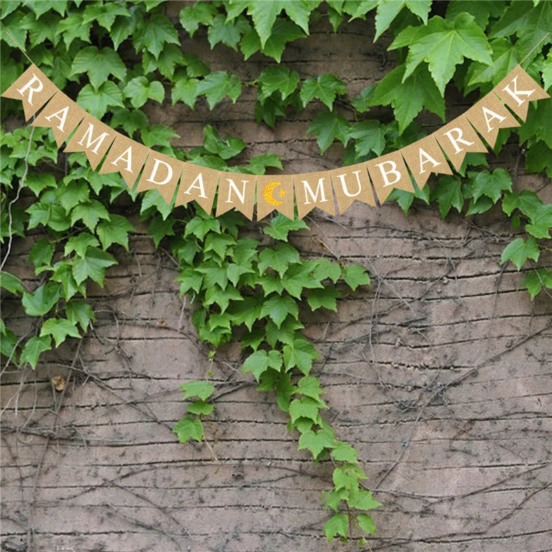 Eid & Ramadan Mubarak Linen Banners