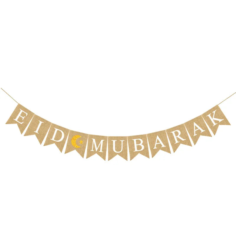Eid & Ramadan Mubarak Linen Banners