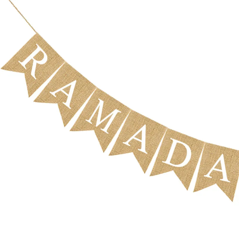 Eid & Ramadan Mubarak Linen Banners