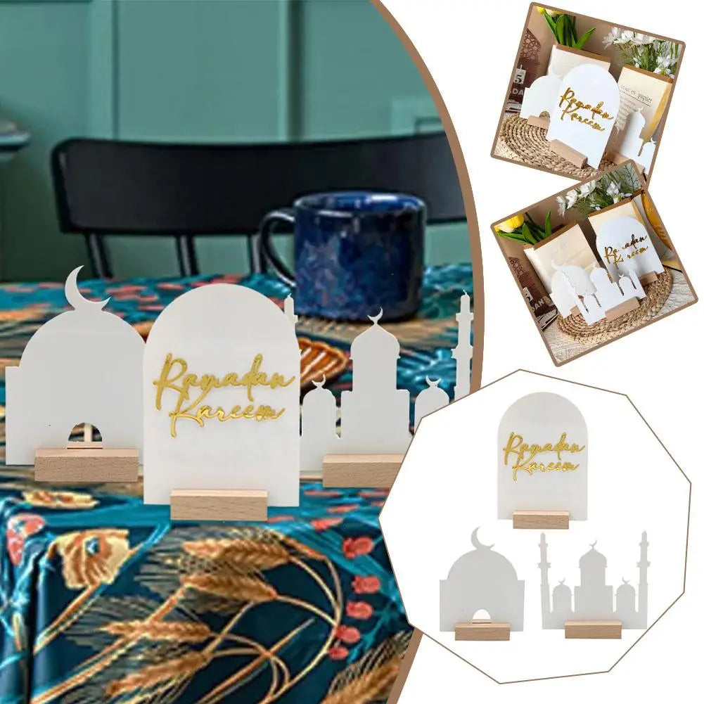Ramadan Wooden Base Tabletop Ornaments