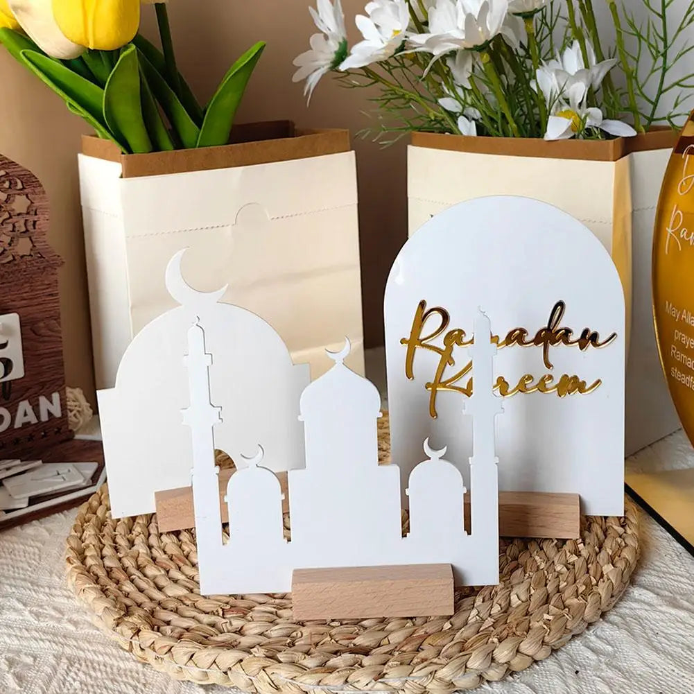 Ramadan Wooden Base Tabletop Ornaments