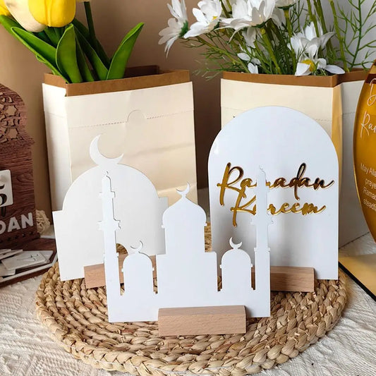 Ramadan Wooden Base Tabletop Ornaments