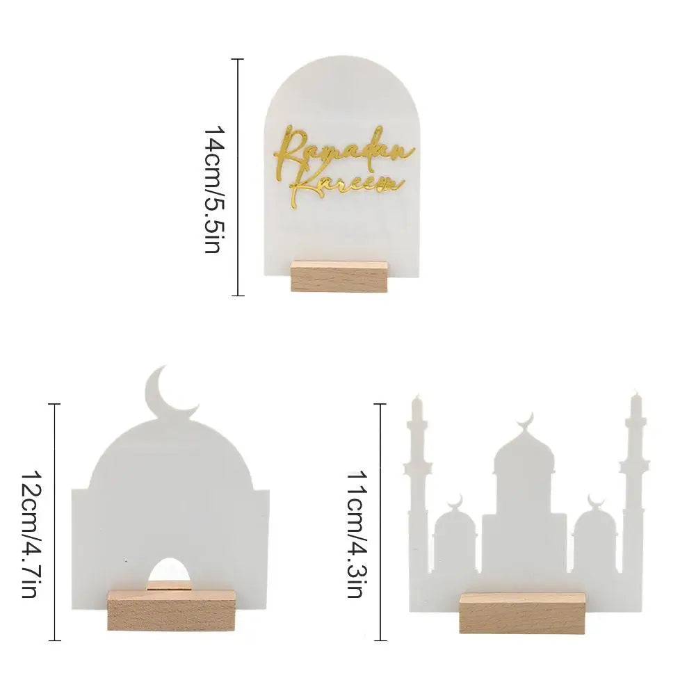 Ramadan Wooden Base Tabletop Ornaments